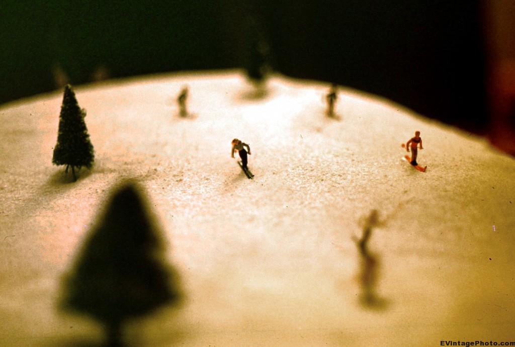 Skiers on the Christmas Diorama